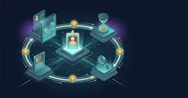 Schematische Darstellung eines Zugriffspakets, das Gruppen, Anwendungen und SharePoint-Websites bündelt und mit Ablaufdatum an Benutzer vergeben wird